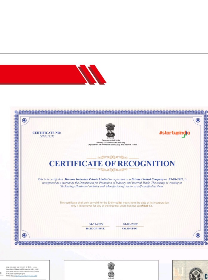 Recognition certificate